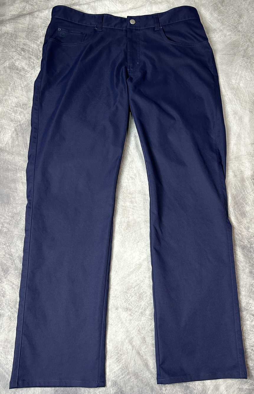 Peter Millar Pants Mens 34x30 Blue Microfiber Chino Golf Performance 5 Pocket